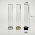 65ml Plastic Flat Bottom test Tube Bottle Data Cable Line Tube with Screw Aluminum Gold Silver Black Cap Lid