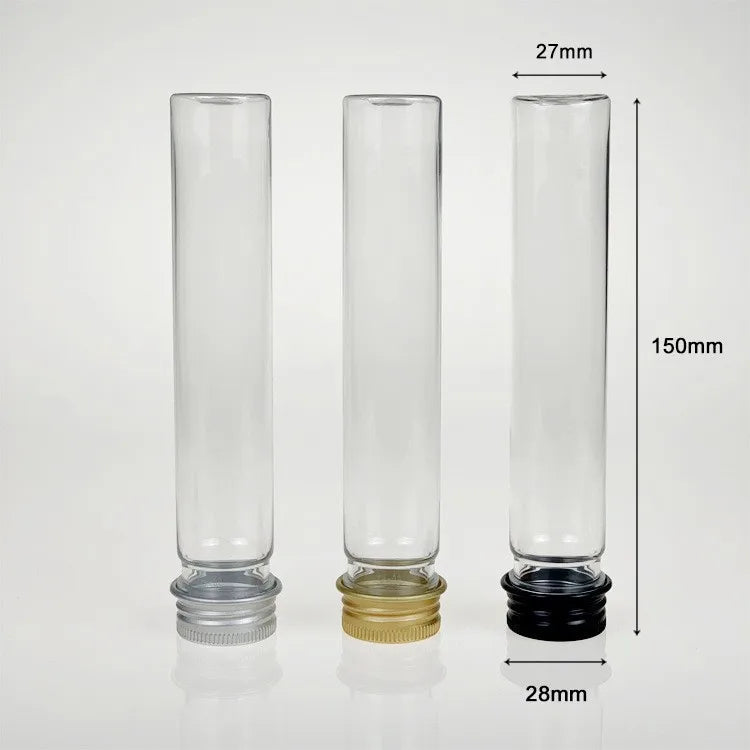 65ml Plastic Flat Bottom test Tube Bottle Data Cable Line Tube with Screw Aluminum Gold Silver Black Cap Lid