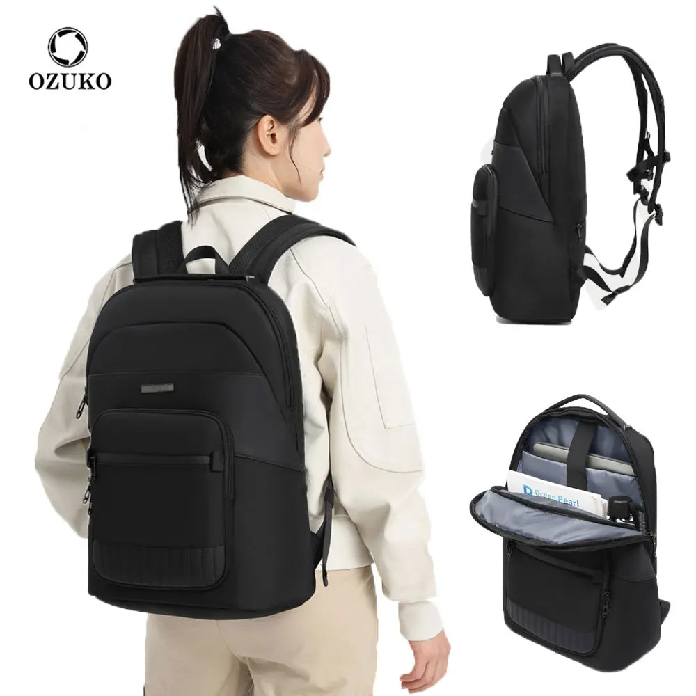 Ozuko 9847 College Students Backpack Airline Approved Business Work Bag Fits 17 Inch Computer for Men Women