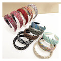 Elegant Fashion High Top Plush Fabric Hair Hoop Temperament Wide Brimmed Hairbands for Girls Popular Sponge Weave Headband