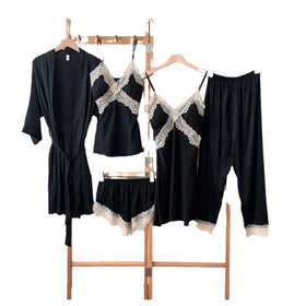 2025 New Women's Sexy Pajamas and Pajamas Five Piece Set