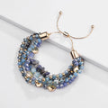 Zooying Colored Crystal Winding Multi-Layer Adjustable Bracelet Women's Natural Stone Bracelet Bestie Bracelet for Women