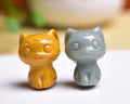 Alashan Agate Cat Luna Natural Crystal Semi Precious Stone Cartoon Figurine Carvings