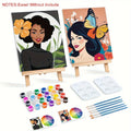 Beautiful Women Wall Art Framed Painting Kit 2pcs Handicraft Printed DIY Home Decor Unique Gift for Living Room