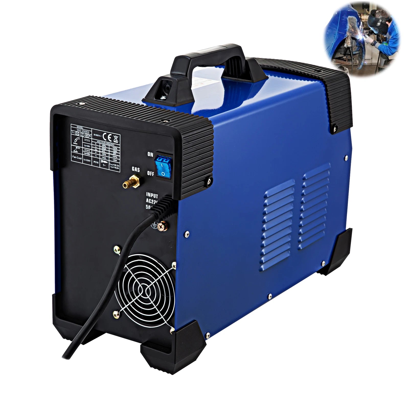 Factory Light Weight Mig Welder Welding Machine MIG-200 MIG/TIG/Stick Arc 3-in-1 Inverter Welder 220V Mig Welder 200a