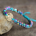 4mm Natural Sea Sediment Jasper Bracelet for Women Double-layer Adjustable Handwoven Beaded Tree of Life Bracelet