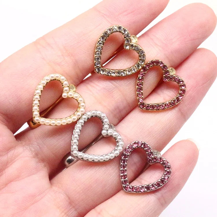 Gaby New Heart Stainless Steel Belly Button Ring Top Mount Heart Shape Navel Ring with Pearl Body Jewelry Piercing