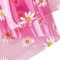 30 X 135 cm Large Scale Daisy Printed Jelly Vinyl Fabric 0.8mm Clear Flower Design PVC Plastic Film Roll for DIY Projects