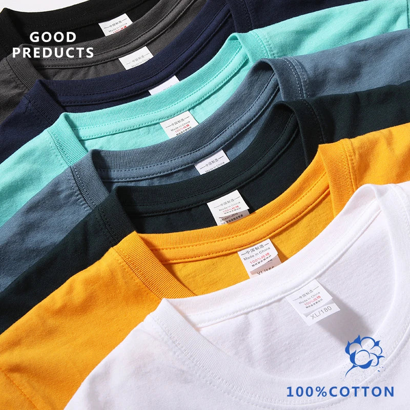 Custom Printing Cotton Plain Cotton Blank White Tee Shirts OEM Graphic Men Casual Hip Hop Short Sleeve T-shirts