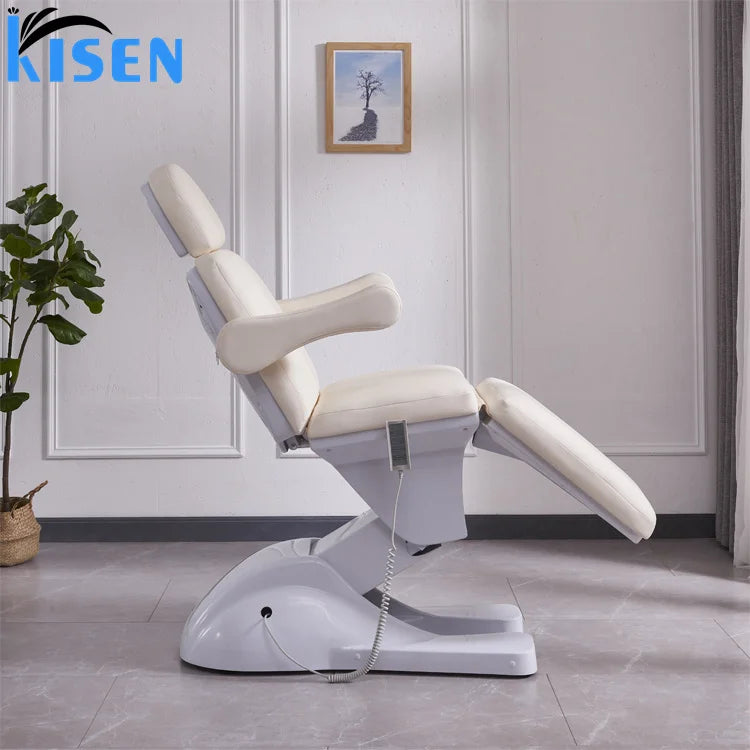 Foshan Kisen Manufacturer High Facial Wide Beauty Bed Massage Electric Treatment Table for Ladies Beauty Parlour