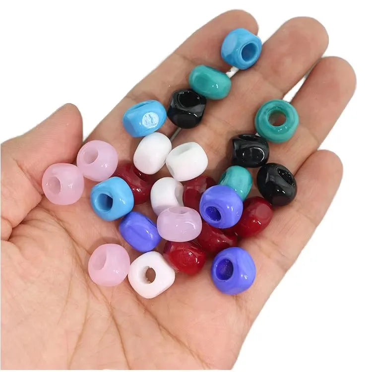 Wholesale AB Colorful Ceramic Heart Beads DIY  Necklace Bracelet Accessories  Ceramic Round Porcelain Beads for Jewelry Making