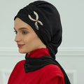 MOTIVE FORCE Arab Islamic Malaysian Muslim Women Crinkle Chiffon Instant Hijab Turbans Scarf With Dual d Metal Accessories