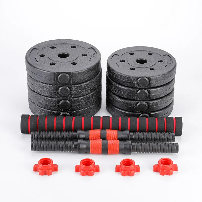 Household Odorless Rubber Coated Barbell Dumbbell Dual-Use Set Environmentally Friendly Cement Free Weights