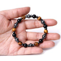 Adjustable 6mm 8mm 10mm Tiger Eyes Matte Black Onyx Hematite Healing Bracelets Men's Fashion Charm Jewelry