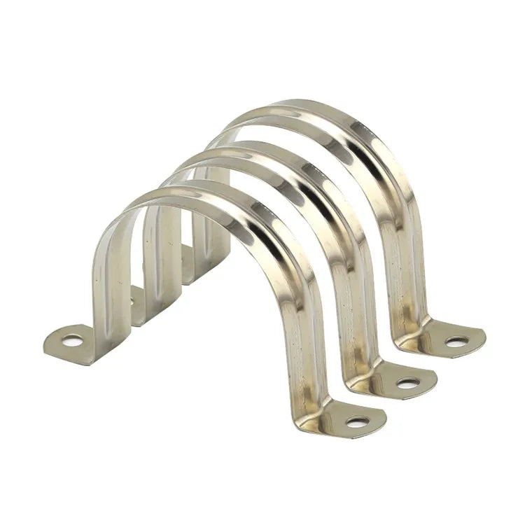 Two Hole Strap U Bracket Tube Strap Tension Clips M50 304 Stainless Steel Rigid Pipe Strap Fit for 2 Inch Pipes Saddle Clamp