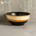 Japanese Retro Black Yellow Ceramic Glaze Soup Bowl Level Porcelain Dining Ramen Bowls for Restaurant Tableware