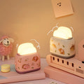 JAIYI 2025 Rechargeable LED Night Light Warm and Protective Mini ABS Desk Lamp for Students Girls' Bedrooms Small Bread Light