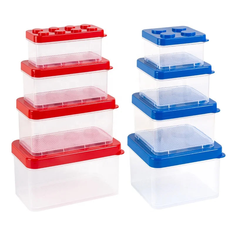 Hot Selling Reusable Four Piece Fresh-keeping Box Multi Specification Leakproof Transparent Food Storage Container Set