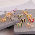 Fine Stainless Steel 18k Gold Plated Crystal Zircons Butterfly Rings for Women