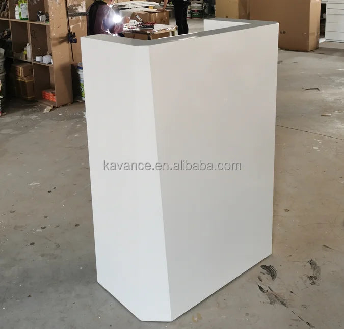Wholesale Factory Salon Furniture Modern Style Beauty Salon Customized Color Eco-Friendly MDF Reception Desk Hair Salon Mini