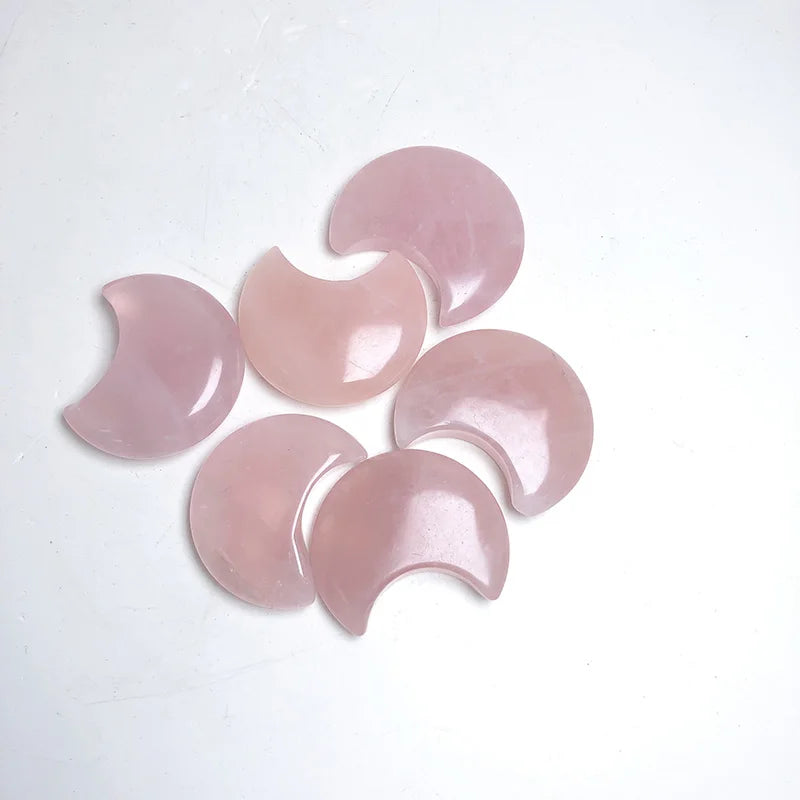 Wholesale High Quality Crystal Gemstone Rose Quartz Moon for Decoration