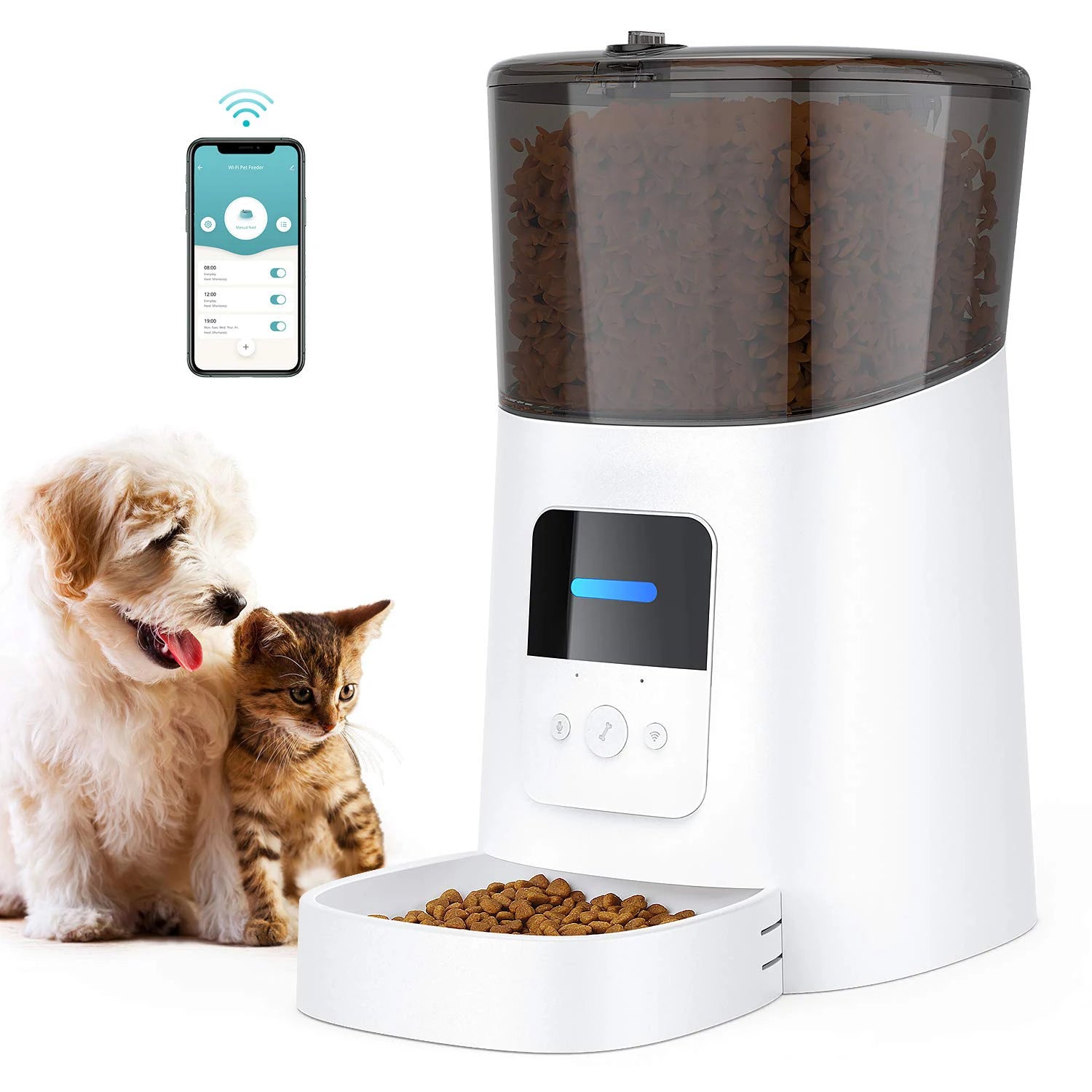 TuyaSmart Electronic Automatic Wifi Connection to Pet Feeder Manual Feeding Dog Cat Battery Operated Pet Feeder