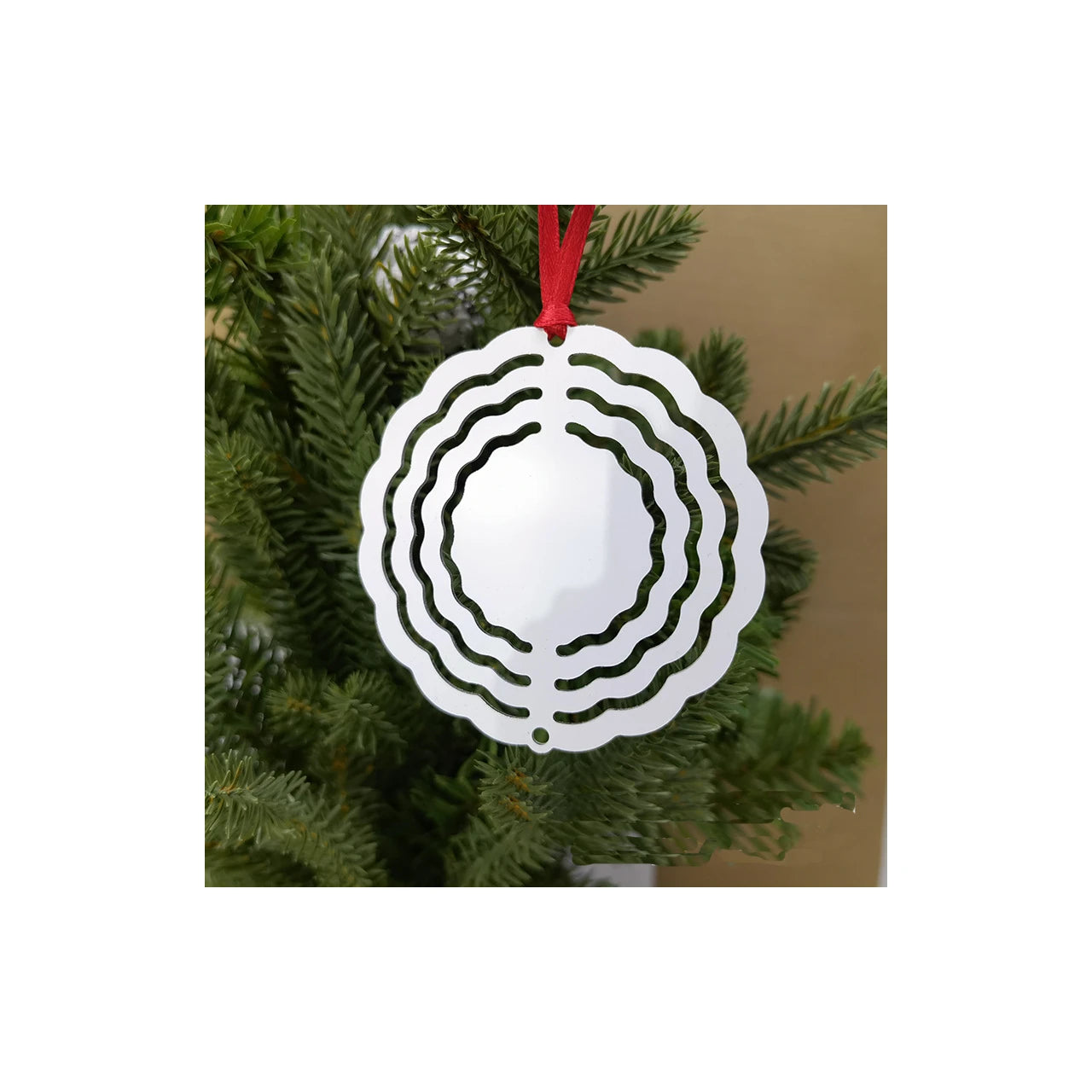 3 Inch Sublimation Printed Metal Wind Spinner Pendant Sublimation Blank Aluminum Wind Chime Ornament for Garden Christmas
