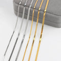 Waterproof 18k Gold Plated Stainless Steel Herringbone Snake Chain Necklace Fashion Jewelry Women Men