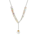 Wholesale Crystal Stone Imitation Pearl Pendant Necklace Copper Material Jewelry