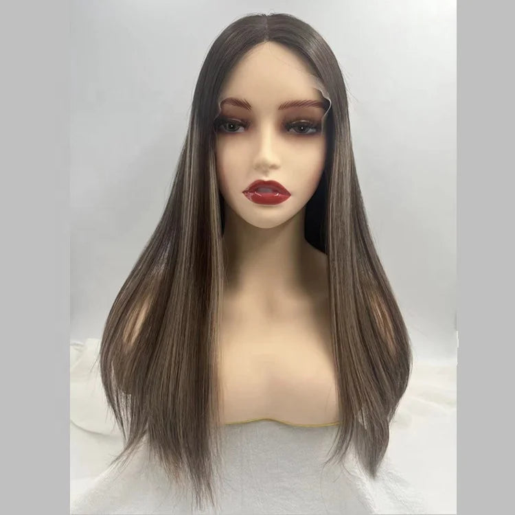 Wholesale 20inch Dark Brown Wig Highlight Transparent Lace Top Jewish Kosher Virgin Hair Best Price Aliexpress Online Shopping