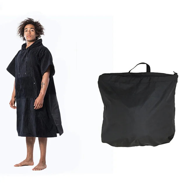 Adult 100% Cotton Quick Dry Hooded Changing Beach Towel Robe Waterproof Backing for Beach & Pool