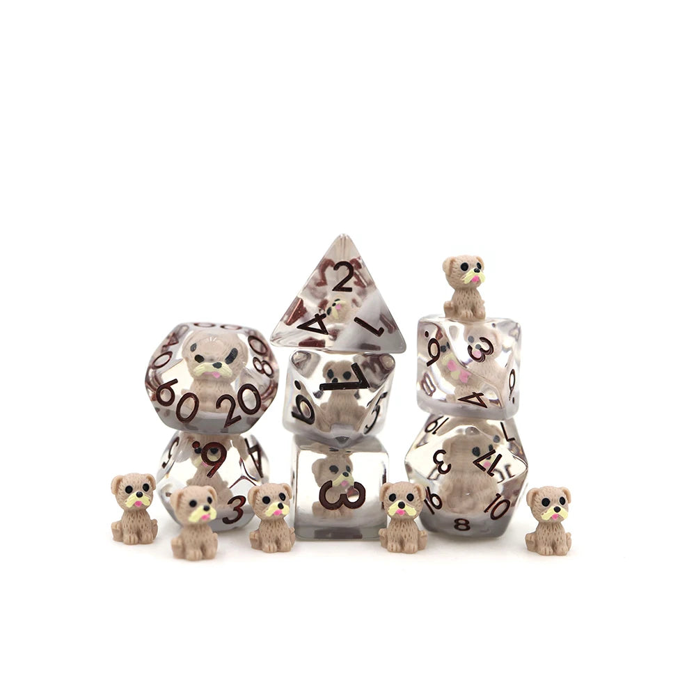 Custom Translucent 20-Sided DND Resin Polyhedral Dog Dice Factory Price Bulk Supply for DND Games