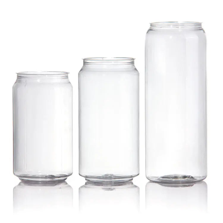 250ml 350ml 500ml Transparent Plastic Soba Can Bottle Drinks Canned with Lids