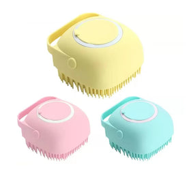 Silicone Soft Massage Exfoliating Bath Brush Baby Shower Cleaning Brush With Soap Dispenser