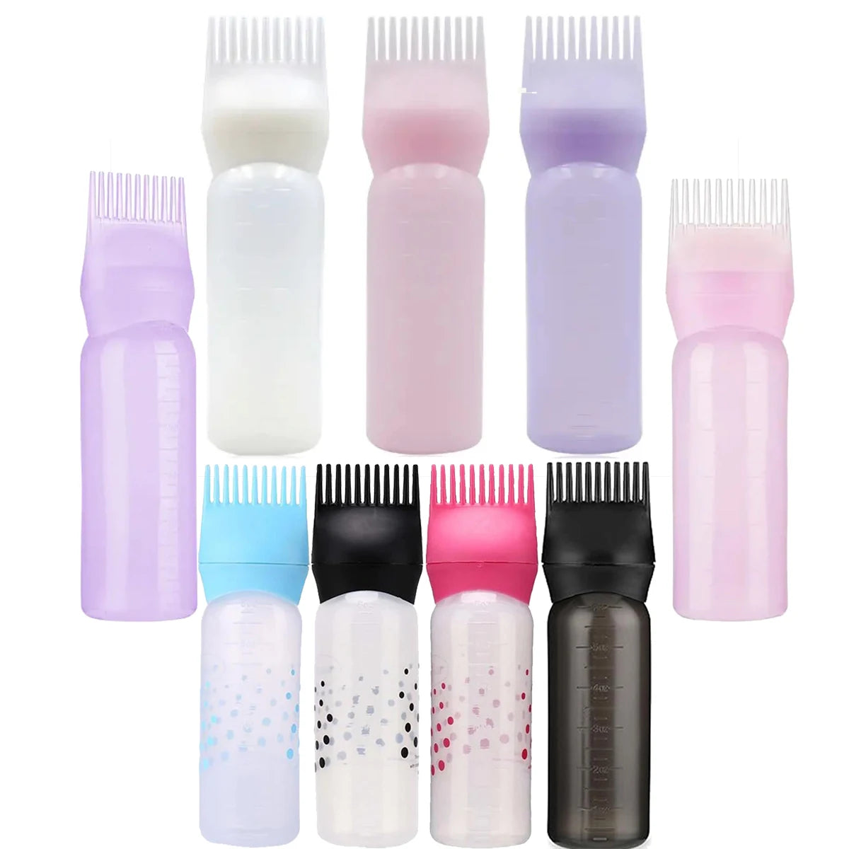 Root Comb Applicator Bottle 4 Ounce Oil Applicator for Hair Dye Hair Oiling Bottle Brush with Graduated ScaleHair Oiling Brush