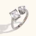 Wholesale Fashion Two Stone Moissnite Diamond Ring Moissanites Solid 10 k Gold Ring for Women