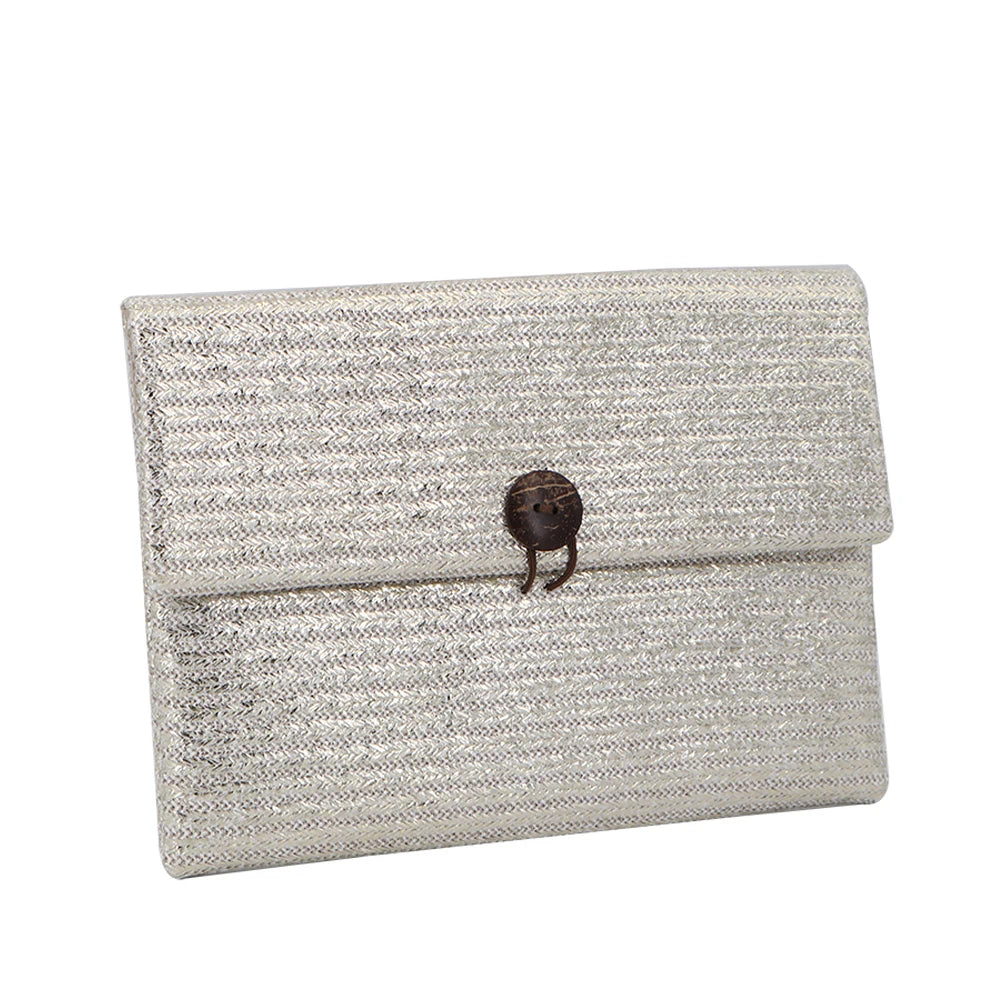 SS Summer Season Eco-friendly Straw Special Portable Envelope Pouch Bag With Wooden Button Closure