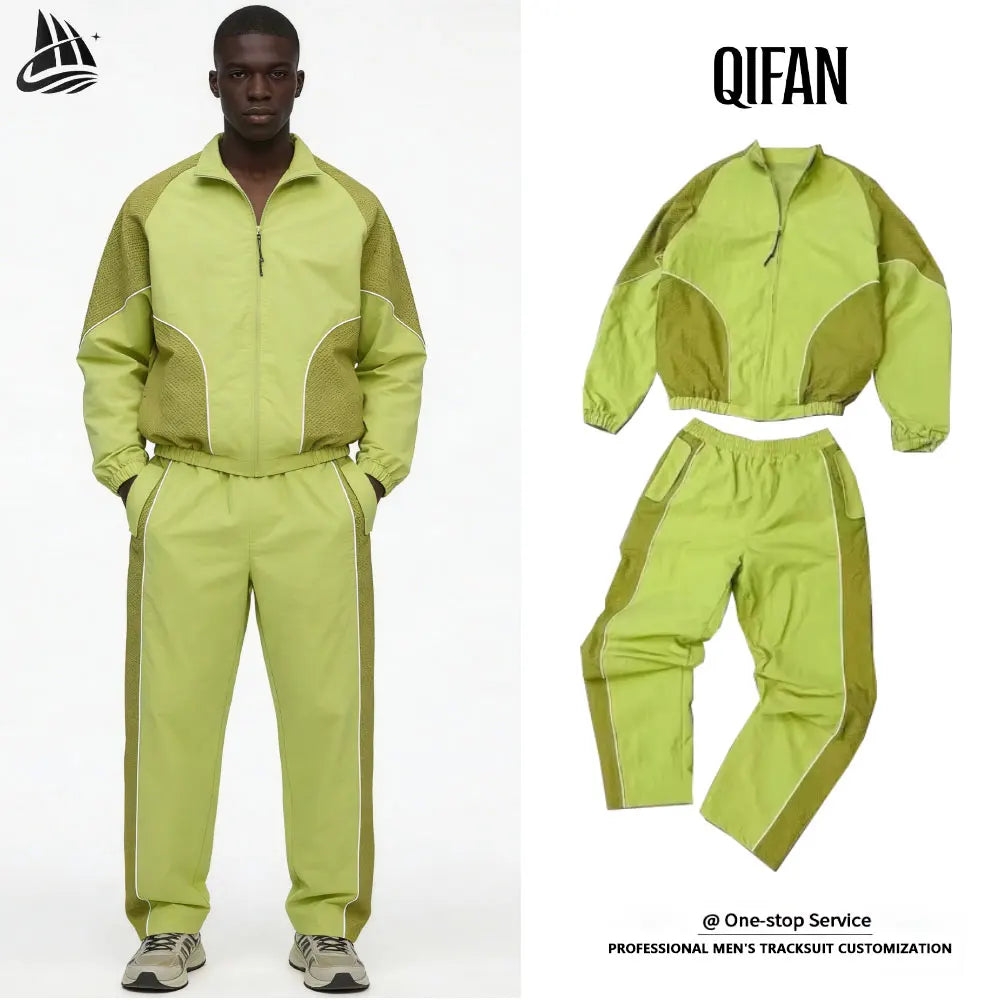 Plain Tracksuits Windbreaker Sets Custom logo Print Nylon Jacket and Jogger Sets Men Two Piece Set Windbreaker Sport Suit