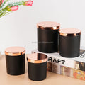 Mirror Rose Gold Metal Flat Cover Accept Custom logo Shiny Scented Candle Decorative Lid Dust Seal Cover for Candle Holder