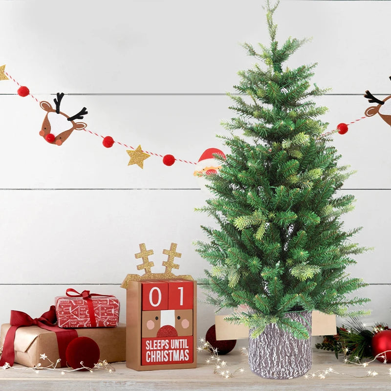 2023 Yard Porch 60cm Lighted Small Christmas Tree with Decorations for Outdoor Decoration