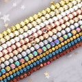 2/3/4mm Natural Stone Beads Rose KC Golds Colorful Plated Cube Square Hematite Loose Beads for Jewelry Making Diy Charm Bracelet