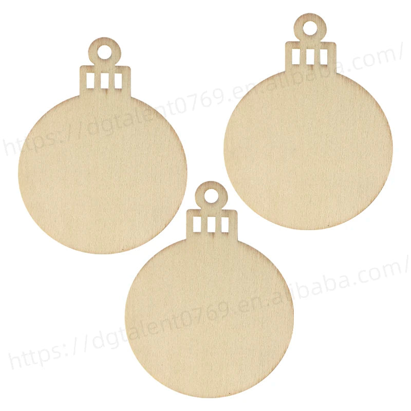 Tailai Small Ornament Wooden DIY Christmas Ornaments Hanging Decorations Wood Slices for Crafts Centerpieces
