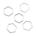 Hexagon Shape Charms Antique Silver Geometric Hollow Frame Blank Connector Charms Pendant DIY Jewelry Making