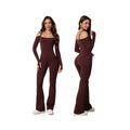 Women's Long Sleeved Backless One Piece Bodysuit Open Back Yoga Romper for Active Sports and Workout Jumpsuit