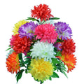 Spot Wholesale 6 Color Mixed Color Qingming Flower Chrysanthemum Bouquet Fake Flower 18 Head Chrysanthemum Silk Flower Anti Real
