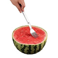 Custom Logo 430 Stainless Steel Square Watermelon Mold 2-in-1 Watermelon Slicer Cutter with Fork for Vegetables Metal Material