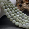 Natural Matte Green Labradorite Stone Beads Loose Round Gemstones for DIY Jewelry Making-Bracelets & Necklaces