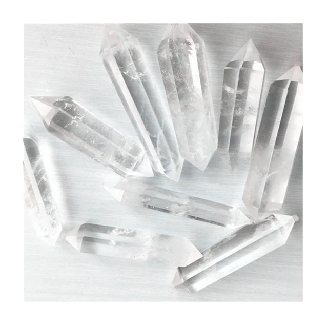 Wholesale Natural Quartz Wand Clear Quartz Double Terminated Crystal Wand Points For Healing