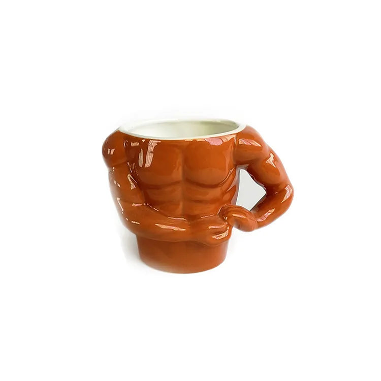 Mug Funny Muscle Shape Fun Ceramic New 300ml Box Cup Custom Printed Coffee Mugs Contemporary HANDGRIP Presents for 1 Users