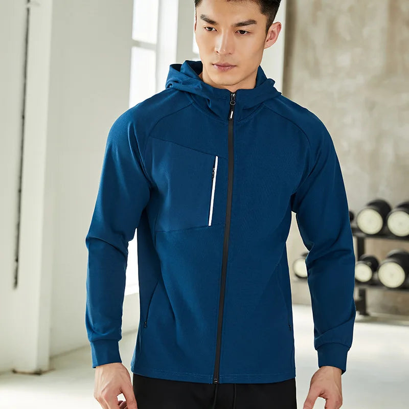 Custom Logo Unisex Gym Fitness Outdoor Wear Zipper Sports Clothing Yoga Wear Full-Zip Pocket Hoodie Women and Men Jackets